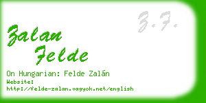 zalan felde business card